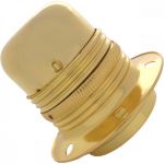 ES E27 Light Bulb Lamp holder 10mm, in Polished Brass, Unswitched (A42B)